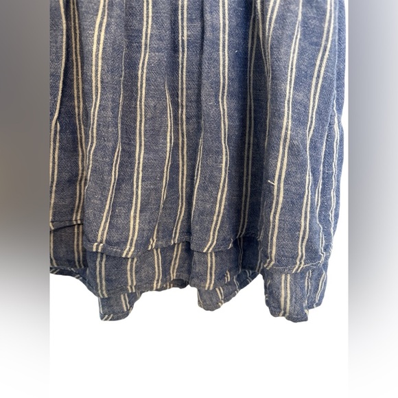 Rails Lucca Linen Blend Mini Dress Ramona Stripe (Blue/White) Size Medium - Picture 5 of 11